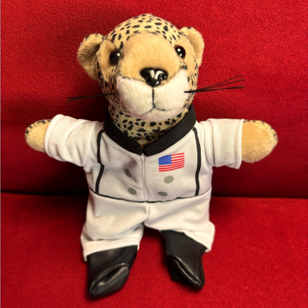Astronaut Cheetah Plush Toy in NASA Jumpsuit